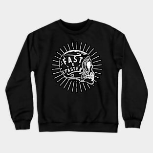 Vintage Helmet and Skull - Fast and Faster Crewneck Sweatshirt